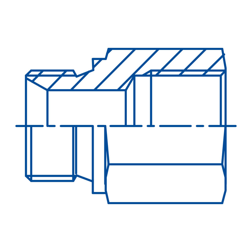 Adattatore di prolungamento dritto MF BSP sv 60° in acciaio al carbonio zincato
