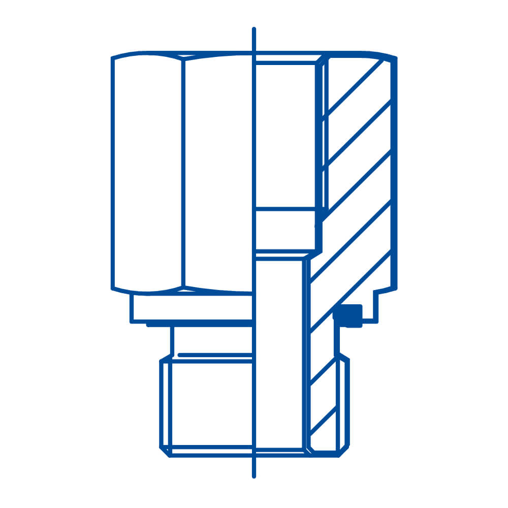 Adattatore di riduzione MF serie alta BSP sv 60° in acciaio al carbonio zincato