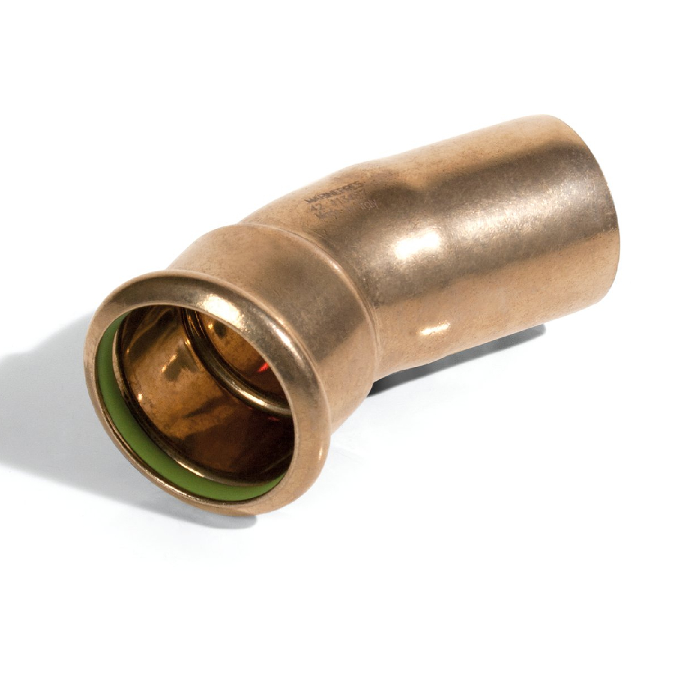 Curva a 45° a pressare MF in cupronichel